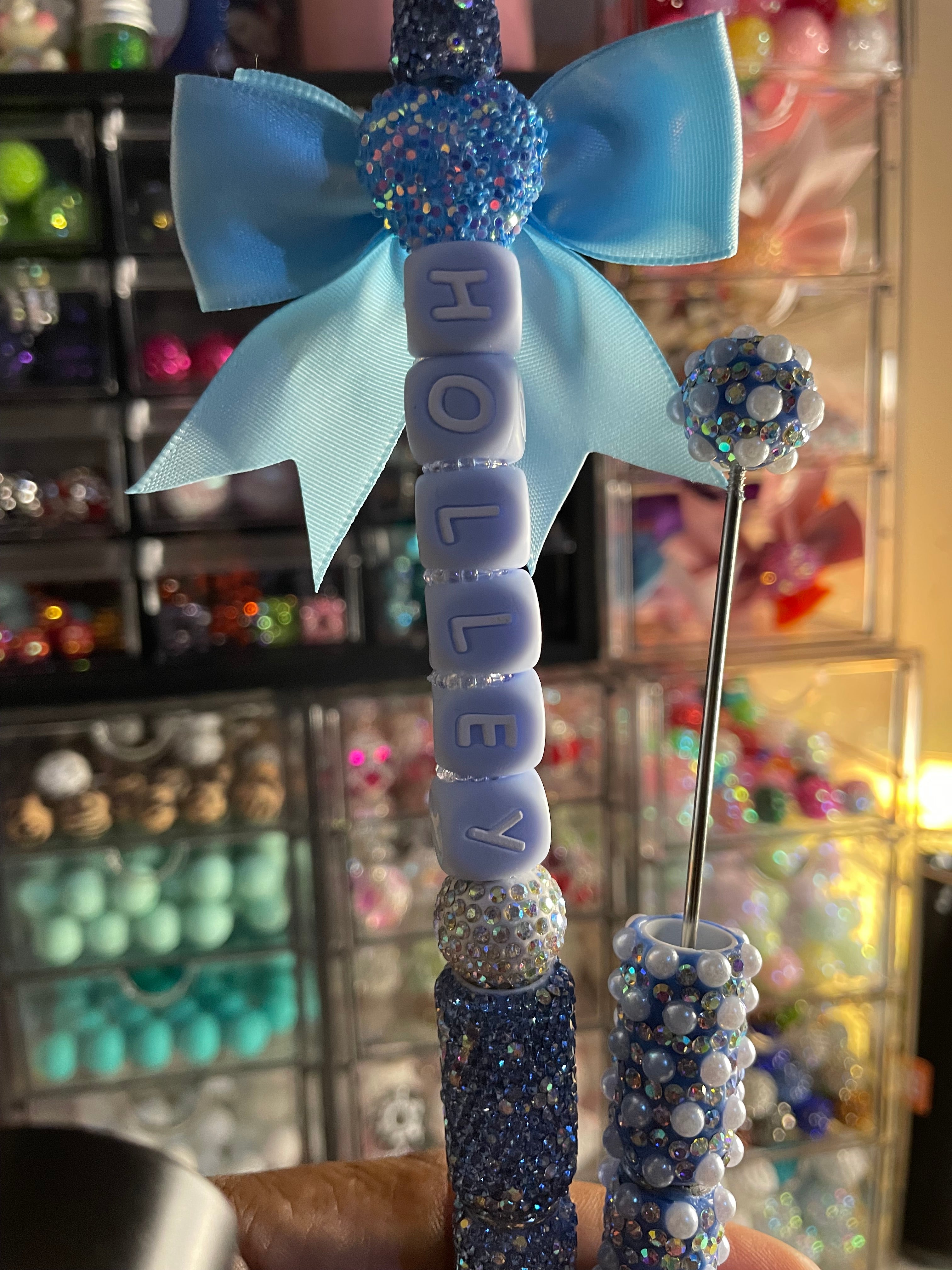 Rhinestone Beaded Letter Pen